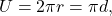 \[U=2\pi r=\pi d,\]